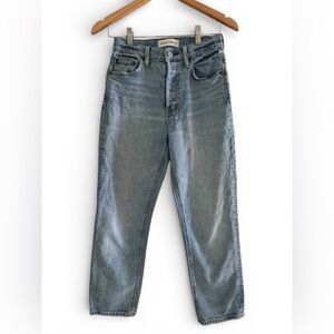 Denim Forum Organic Cotton Straight Leg Jeans Light Wash Size 26